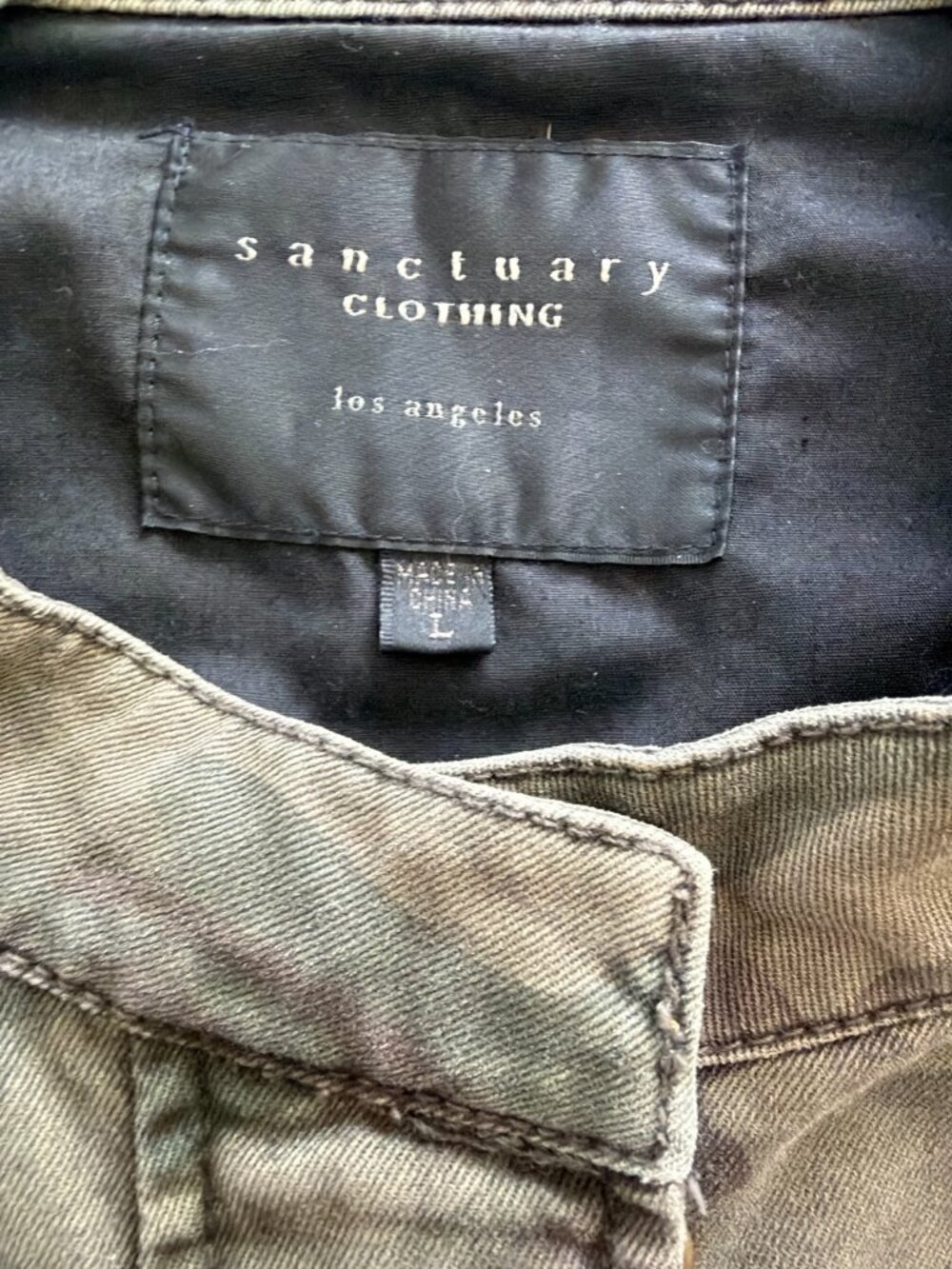 Sanctuary Clothing Camo Utility Jacket | Military Anorak | Drawstring Waist | L - Picture 7 of 7